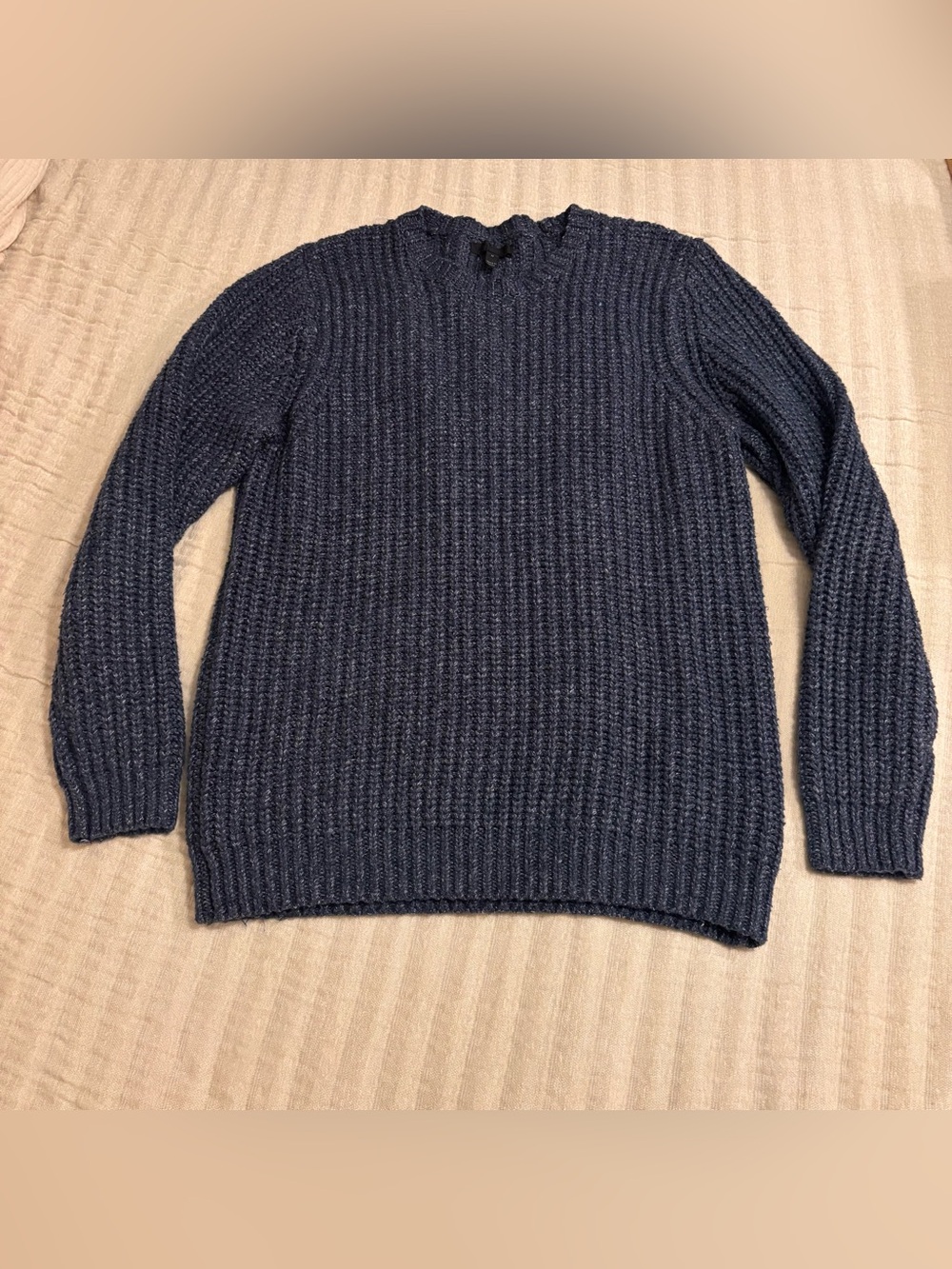 ASOS Navy Ribbed Crewneck Sweater